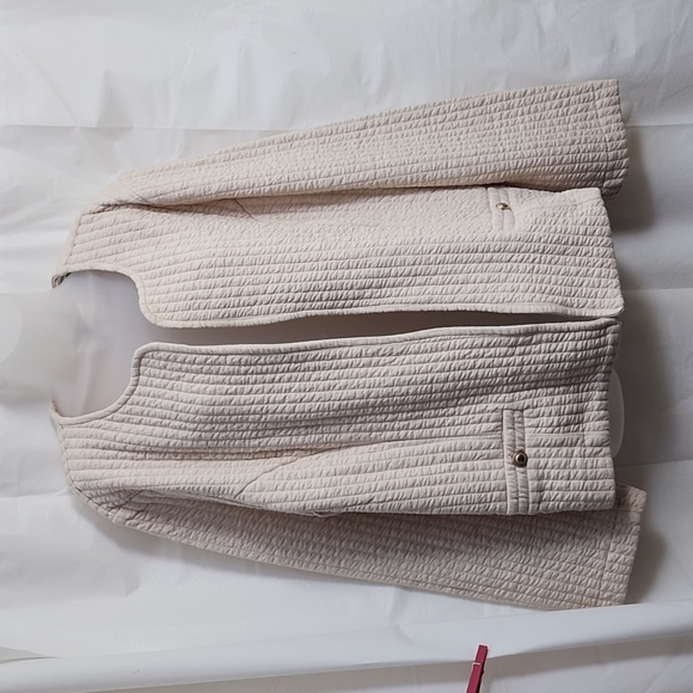 RIVER ISLAND London, Size 20 Cream Ribbed Cropped smart Shacket, curves edit NWT